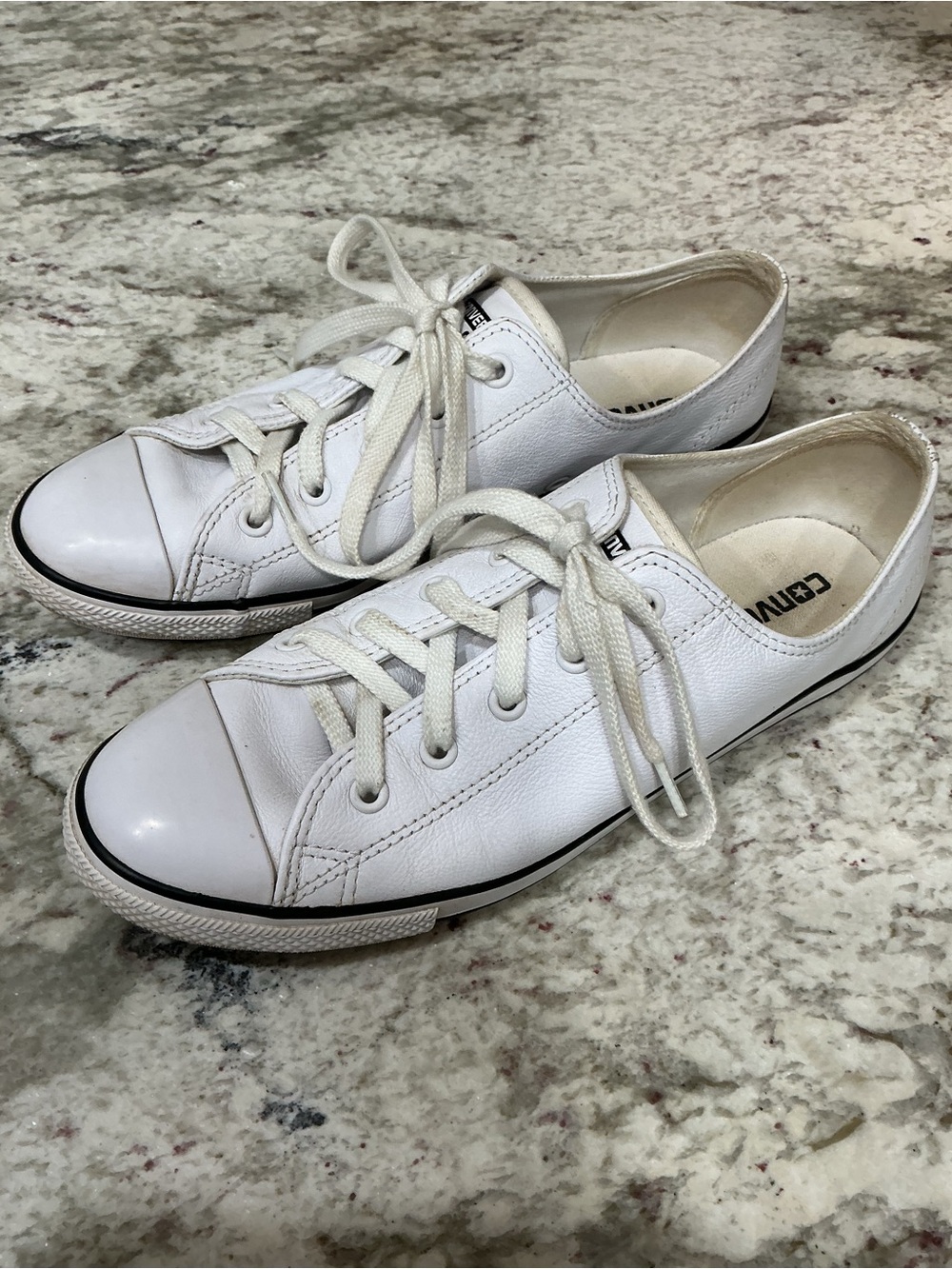 Converse  White Low-Top Leather Sneakers